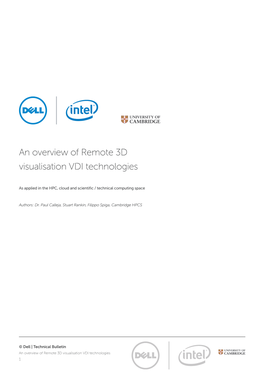 An Overview of Remote 3D Visualisation VDI Technologies