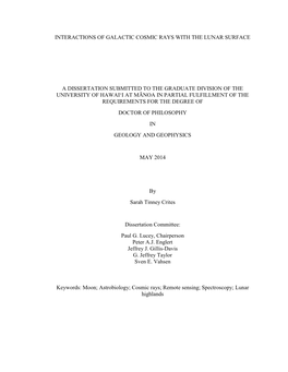 Interactions of Galactic Cosmic Rays with the Lunar Surface