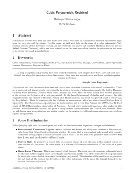 Cubic Polynomials Revisited