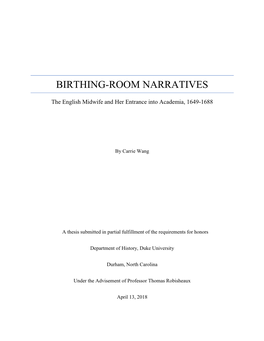 Birthing-Room Narratives