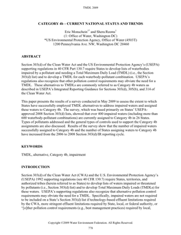 CATEGORY 4B – CURRENT NATIONAL STATUS and TRENDS