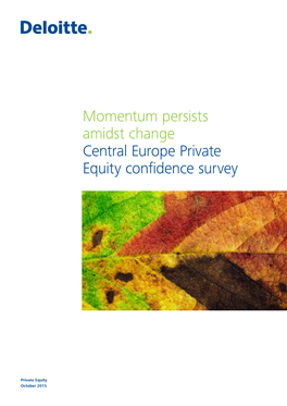 Momentum Persists Amidst Change Central Europe Private Equity Confidence Survey