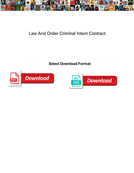 Law and Order Criminal Intent Contract