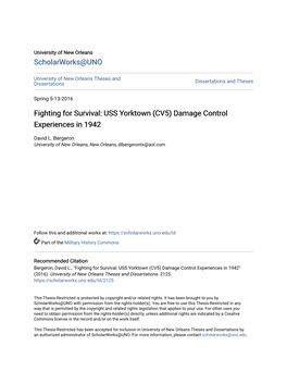 USS Yorktown (CV5) Damage Control Experiences in 1942