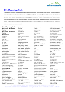 Business Wire Catalog