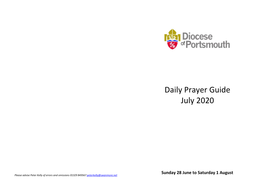 Daily Prayer Guide July 2020