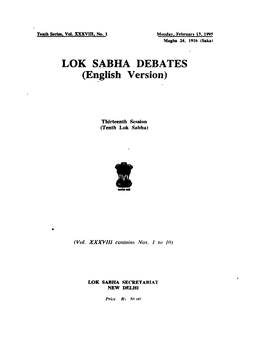 LOK SABHA DEBATES (English Version)