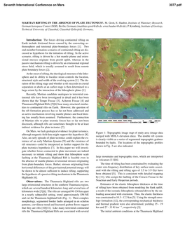 Martian Rifting in the Absence of Plate Tectonics?. M