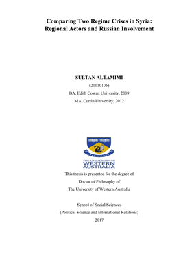 Comparing Two Regime Crises in Syria: Regional Actors and Russian Involvement