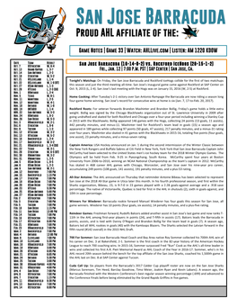 Game Notes | Game 33 | Watch: Ahllive.Com | Listen: AM 1220 KDOW