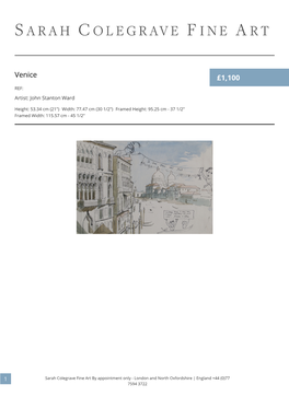 Venice £1,100 REF: Artist: John Stanton Ward