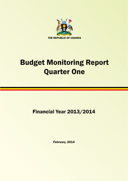Budget Monitoring Report Quarter One