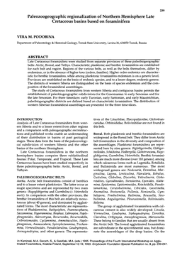 Paleozoogeographic Regionalization of Northern Hemisphere Late Cretaceous Basins Based on Foraminifera