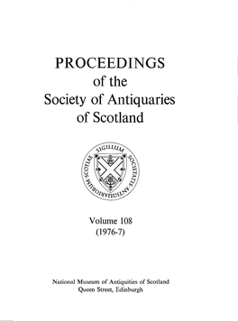 PROCEEDINGS of the Society of Antiquaries of Scotland