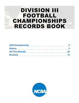 Division Iii Football Championships Records Book