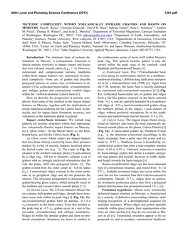 TECTONIC COMPLEXITY WITHIN VOLCANICALLY INFILLED CRATERS and BASINS on MERCURY. Paul K. Byrne1, Christian Klimczak1, David M. Bl