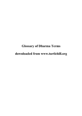 Glossary of Dharma Terms Downloaded from A