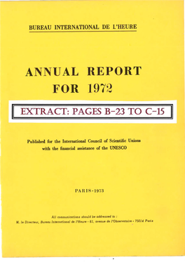 BIH Annual Report for 1972