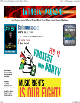 LBMO.Com - Latin Beat Magazine - Latin Music Magazine - Columns