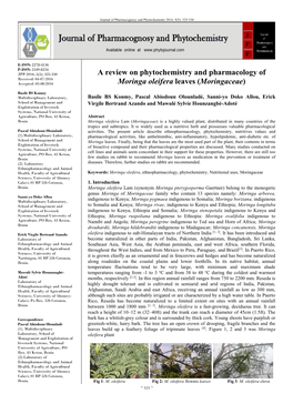 A Review on Phytochemistry and Pharmacology of Moringa Oleifera