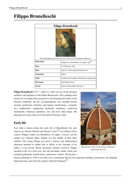Filippo Brunelleschi 1 Filippo Brunelleschi