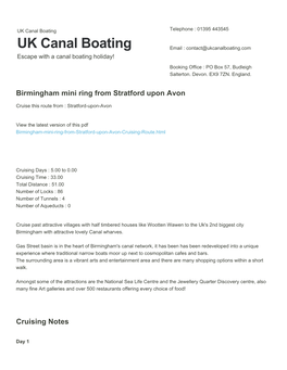 Birmingham Mini Ring from Stratford Upon Avon | UK Canal Boating