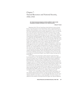 Chapter 7. Natural Resources and National Security, 1950–1953