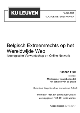 Belgisch)Extreemrechts)Op)Het) Wereldwijde)Web) Ideologische)Verwantschap)En)Online)Netwerk)