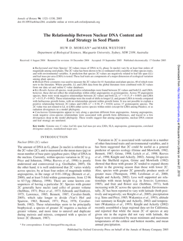 The Relationship Between Nuclear DNA Content and Leaf Strategy in Seed Plants