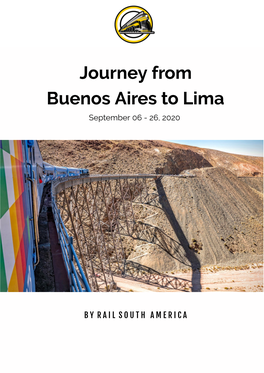 Journey from Buenos Aires to Lima September 06 - 26, 2020