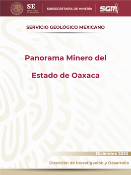 Panorama Minero Del Estado De Oaxaca PRESENTACIÓN