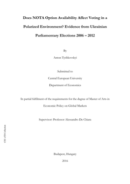 Does NOTA Option Availability Affect Voting in a Polarized Environment