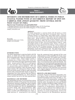 Diversity and Distribution of Cardinal Fishes in Indian