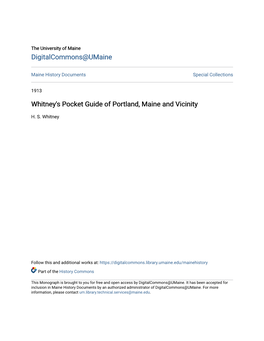 Whitney's Pocket Guide of Portland, Maine and Vicinity