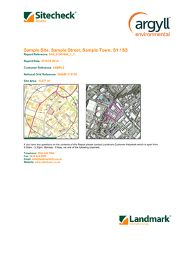 Sample Site, Sample Street, Sample Town, S1 1SS Report Reference: SAS 61503958 1 1