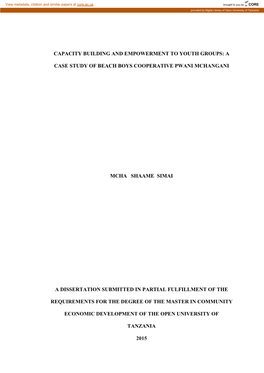 Dissertation Submitted in Partial Fulfillment of The