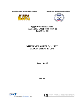 Nile River Water Quality Management Study