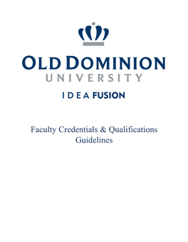 Faculty Credentials & Qualifications Guidelines