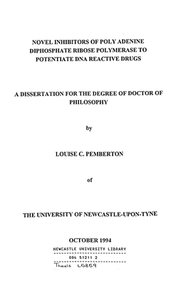 By LOUISE C. PEMBERTON the UNIVERSITY of NEWCASTLE