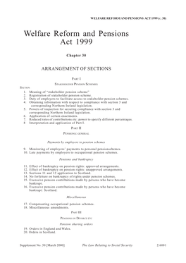 Welfare Reform and Pensions Act 1999 (C