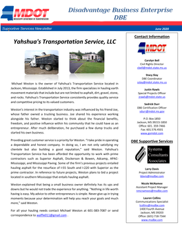 Yahshua's Transportation Service, LLC