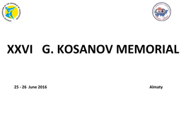 Xxvi G. Kosanov Memorial