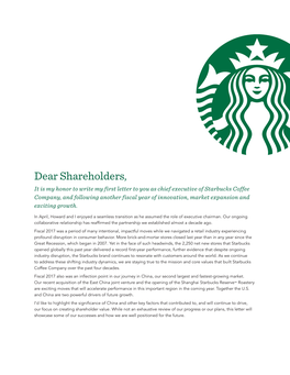 FY17 Annual Letter to Shareholders