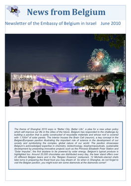 Newsletter of the Embassy of Belgium in Israel June 2010