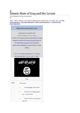 Islamic State of Iraq and the Levant from Wikipedia, the Free Encyclopedia