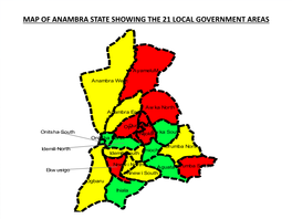 Map of Anambra State Showing the 21 Local Government Areas
