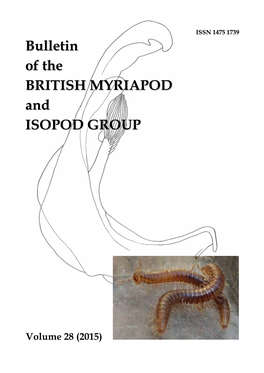Bulletin of the British Myriapod and Isopod Group 26: 6-23