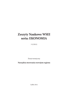 Zeszyty Naukowe WSEI Seria: EKONOMIA