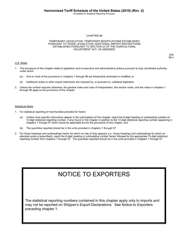 Notice to Exporters