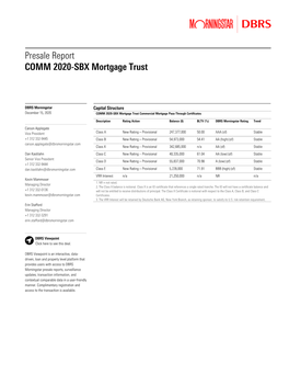 Presale Report COMM 2020-SBX Mortgage Trust